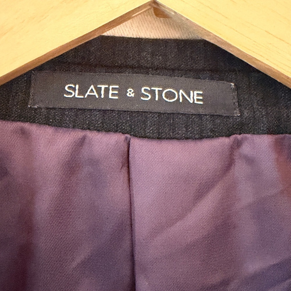 Slate & Stone The‎ Halkin Blazer Mens 44R Grey Excellent Pinstripe Modern Fit - Picture 7 of 9